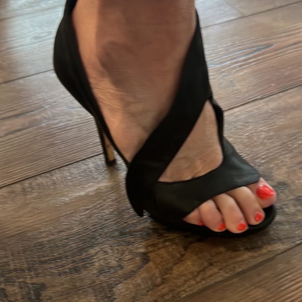 Fierce Camilla Skovgaard black heels with no slip tread on the bottom.